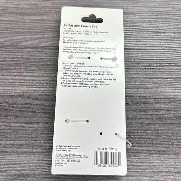 Pet Central Collar and Leash Set size medium adjustable color 14-20 inch 6 feet - Picture 2 of 2